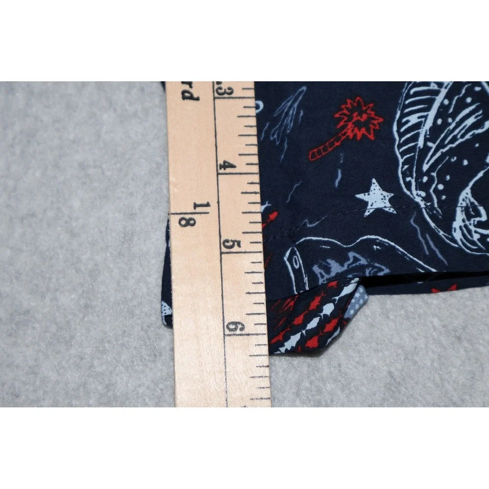 Columbia PFG Lined Swim Trunks Mens XL Navy Blue Fishing American Flag Print